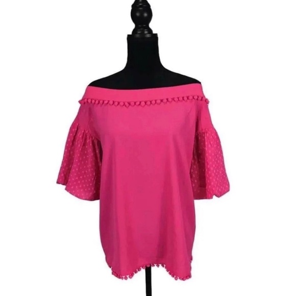 Magenta off the shoulder top - Picture 3 of 11